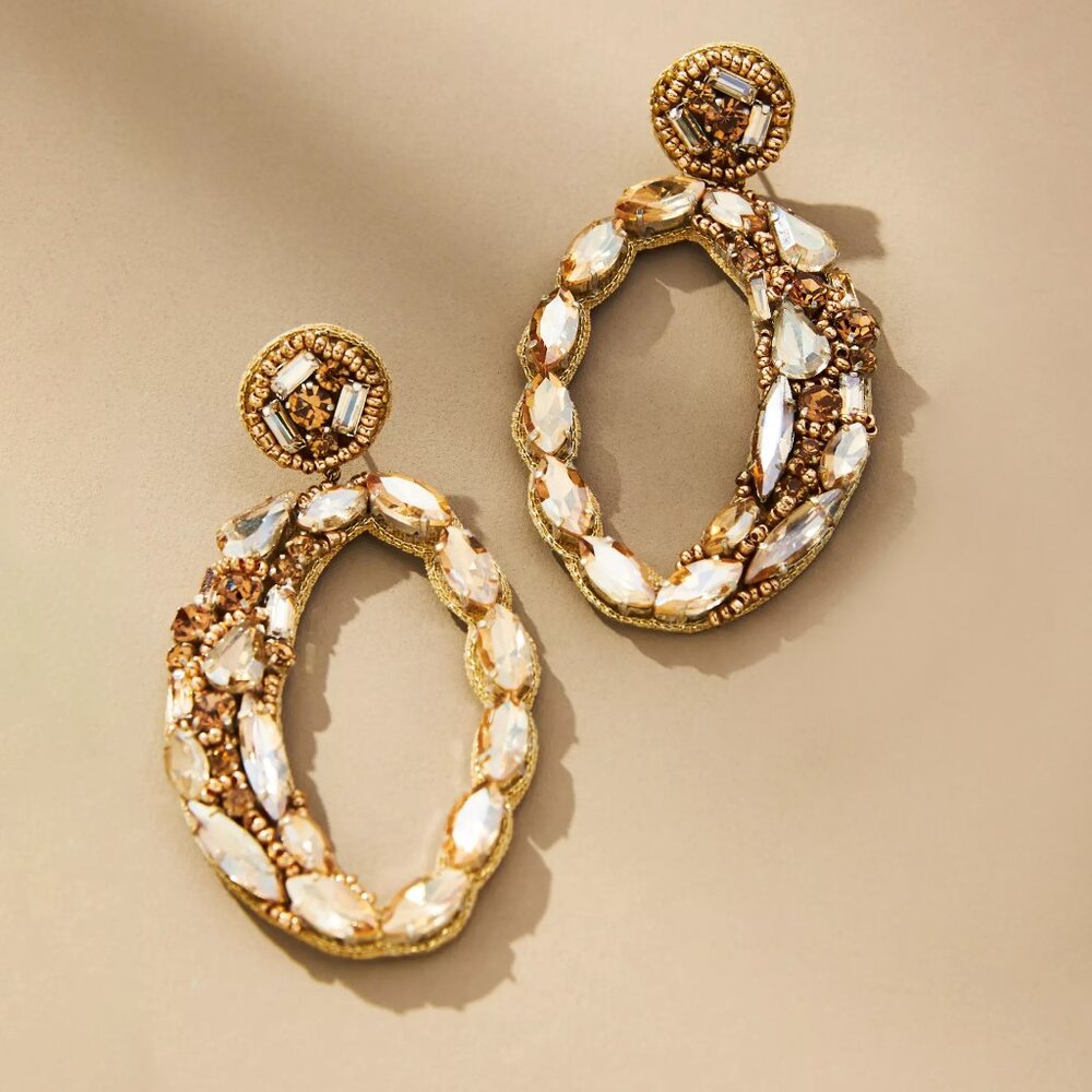 HTF Anthropologie Deepa Gurnani Freida Crystal Earrings